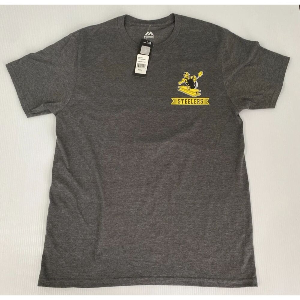 Majestic Pittsburgh Steelers Black T-Shirt Men's Size Medium - Picture 3 of 11